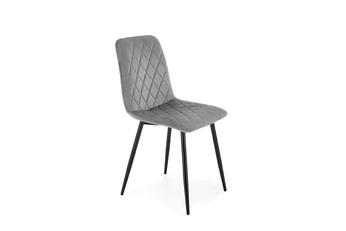 židle čalouněné Tasco - popelavá welwet / černé nožičky