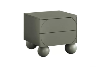 Nočný Stolík s dvoma zásuvkami Sonatia II na nogach kulach 45 cm - Oliva
