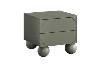 Nočný Stolík s dvoma zásuvkami Sonatia II na nogach kulach 45 cm - Oliva