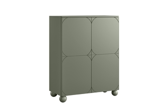 Komoda vysoká Sonatia II 120 cm dvojdverová s dvoma ukrytymi zásuvkami  - Oliva