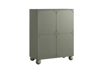 Komoda vysoká Sonatia II 120 cm dvojdverový s dvoma ukrytymi zásuvkami  - Oliva