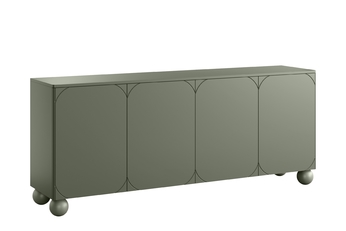 Komoda Sonatia II 200 cm štvordverová - Oliva / nožičky kule