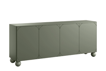 Komoda Sonatia II 200 cm štvordverová - Oliva / nožičky kule