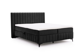 Postel boxspring Verona 160x200 s úložním prostorem - černá samet hydrofobní  Amon 13