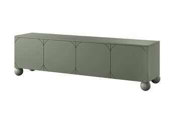 TV skrinka Sonatia II 200 cm štvordverová na nogach kulach - Oliva