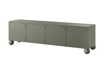 TV skrinka Sonatia II 200 cm štvordverová na nogach kulach - Oliva