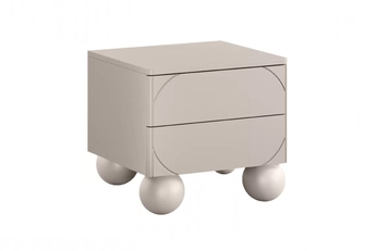 Nočný Stolík s dvoma zásuvkami Sonatia II na nogach kulach 45 cm - kašmír