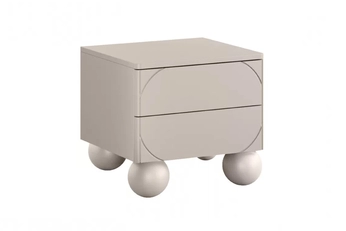 Nočný Stolík s dvoma zásuvkami Sonatia II na nogach kulach 45 cm - kašmír