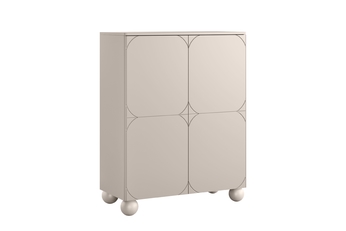 Komoda vysoká Sonatia II 120 cm dvojdverová s dvoma ukrytymi zásuvkami - kašmír