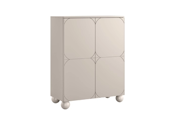 Komoda vysoká Sonatia II 120 cm dvojdverová s dvoma ukrytymi zásuvkami - kašmír