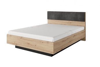 postel do ložnice Pavero s úložným prostorem i tapicerowanym zaglowkiem 160x200 - Dub artisan/Antracytová