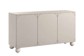 Komoda Sonatia II 150 cm trojdverová z czterema ukrytymi zásuvkami - kašmír / nožičky kule