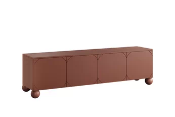TV skrinka Sonatia II 200 cm štvordverová na nogach kulach - burgund