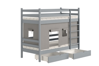 Posteľ dzieciece poschodová Kubi - 90x200 / šedý