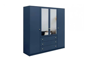 http://skříň%20Siena%20II%20D4%20196%20cm%20se%20zásuvkami%20i%20zrcadlem%20-%20tmavě%20modrá
