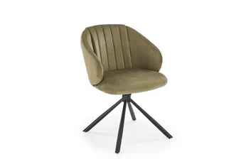 židle čalouněné K533 obrotowe - oliwkowy welwet Havana 77 / černé nožičky