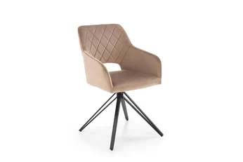 židle čalouněné K535 obrotowe - welwet béžová Bluvel 40 / černé nožičky