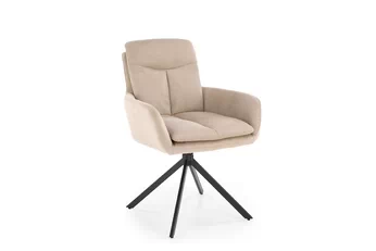 židle čalouněné Cario obrotowe - plecionka béžová Vardo 28 / černé nožičky