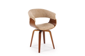Stolička čalúnená Fioren - béžový šenil Aragon 14 / Orech