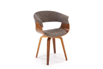 Stolička čalúnená Fioren - sivý šenil Aragon 97 / orechové nohy