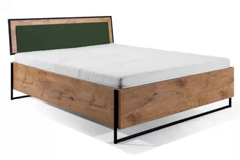 Posteľ do  spálňa  Color Loft 160x200 - Dub lancelot / zelená fľaškovo