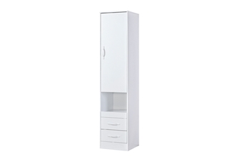 Regál zamkniety Lomaro 50 cm so zásuvkami - Biely / Úchytka Biely