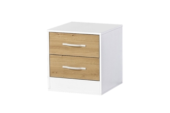 Nočný Stolík Lomaro 50 cm so zásuvkami - Dub artisan / Úchytka Biely 