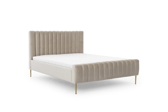 Postel pro ložnice Nicole 160x200 - béžová welwet Velluto 2 / Nohy zlote