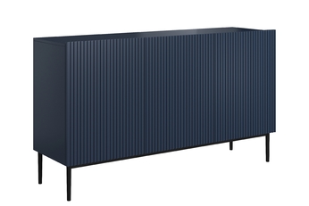 Komoda Nicole 150 cm trojdverová s frézovaným frontom - granat / čierny nozki - Limitowana ponuka