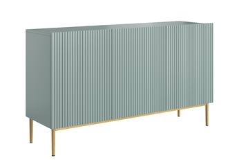 Komoda Nicole 150 cm trojdverová s frézovaným frontom - szalwia / zlote nozki - Limitowana ponuka