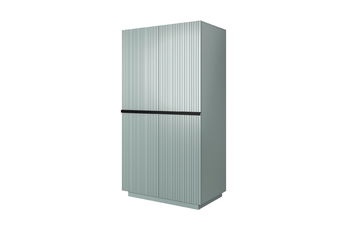 Skriňa Nicole z ukrytymi zásuvkami i metalowymi uchwytami 100 cm - szalwia / čierny úchyty