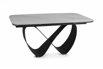 Stôl rozkladany Elunari 160-240x90 cm - Biely mramor / Čierny mat