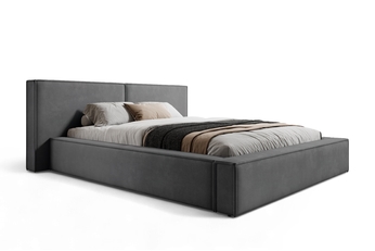 Posteľ čalúnená Molino 180x200 S vnútorným úložným priestorom- Tmavý šedý velúr Castel 93 