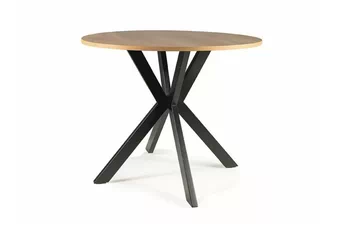 Stôl okragly Solmira 90 cm - Dub / čierny nožičky