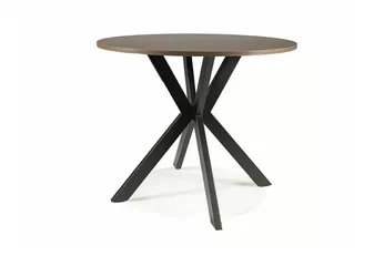 Stôl okragly Solmira 90 cm - Orech / čierny nožičky