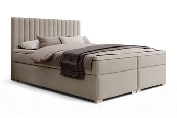 Postel boxspring Solani 160x200 s úložním prostorem - béžová samet Castel 15 Postel boxspring Solani 160x200 s úložním prostorem - béžová samet Castel 15