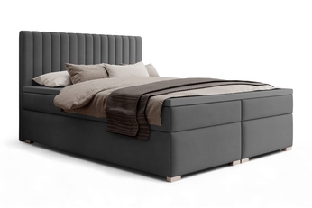 Postel boxspring Solani 160x200 s úložním prostorem - tmavě šedá samet Castel 93 Postel boxspring Solani 160x200 s úložním prostorem - tmavě šedá samet Castel 93
