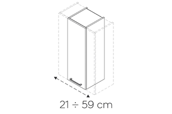 KAMMONO P4 W__.1/100_SPEC - Skříňka závěsná regulowana w zakresie 21-59cm 