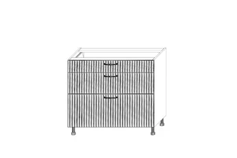 KAMMONO F11 DSS90/3 - Skříňka kuchyňská se třemi  zásuvkami