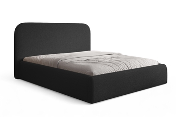 Posteľ čalúnená Rasel 160x200 S vnútorným úložným priestorom- Čierna bukla Quelle 100