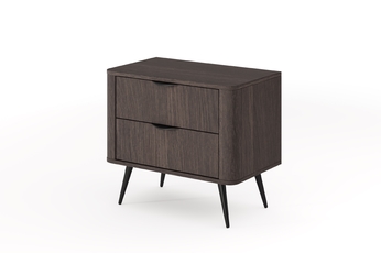 Nočný Stolík Edrin 63 cm so zásuvkami - Dub dunin / Čierny