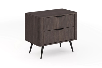 Nočný Stolík Edrin 63 cm so zásuvkami - Dub dunin / Čierny
