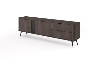 TV skrinka 195 cm so zásuvkami - Dub dunin / Čierny