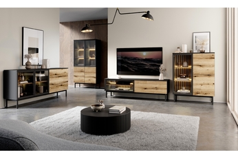 Komplet nábytku do obývacej izby Noro II - Dub evoke / Čierny