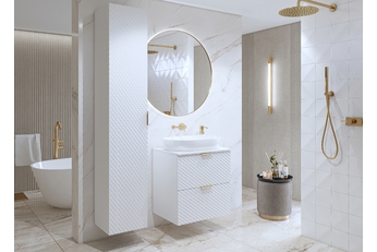 Komplet nábytku lazienkowych Laura I - biela / biela mat piramidki