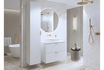 Komplet nábytku lazienkowych Laura II - biela / biela mat piramidki