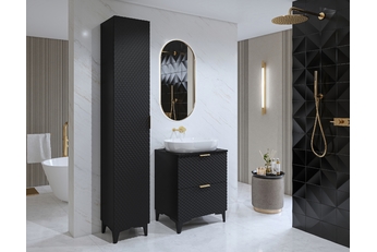Komplet nábytku lazienkowych Laura III - Čierny onyx / Čierny - piramidki