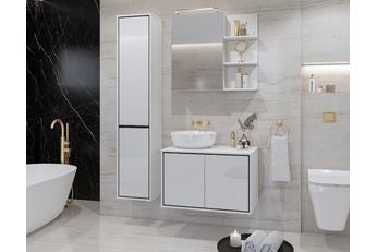 Komplet nábytku lazienkowych Irvine - bílá-černá / bílá lesk