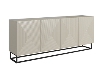 Komoda Asha 200 cm štvordverová - kašmír / Čierny Rošt