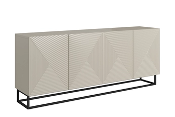 Komoda Asha 200 cm štvordverová - kašmír / Čierny Rošt